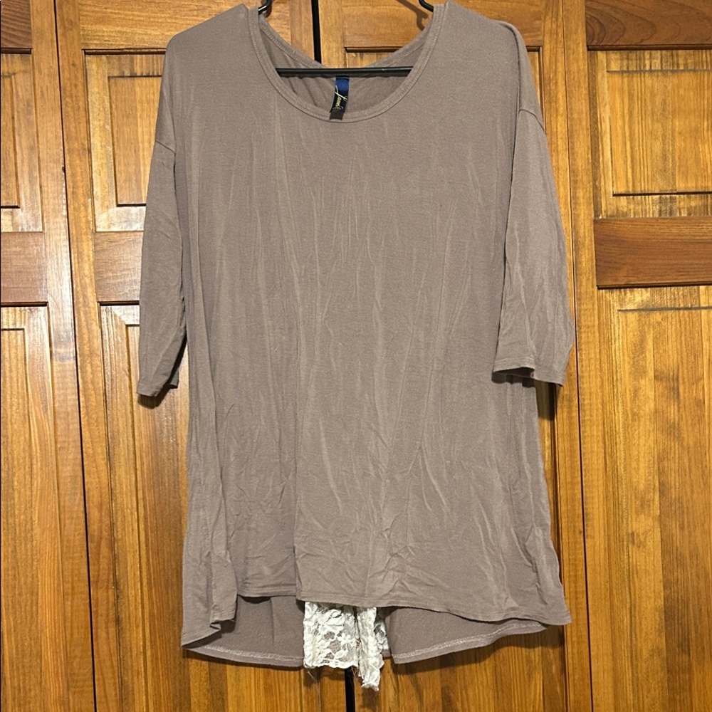 Elegant Brown Women's Short Sleeve Top